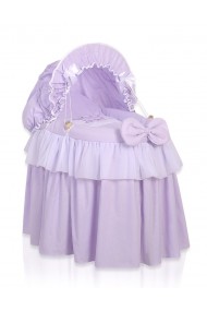 Cuna de mimbre para muñecas Little Princess violeta