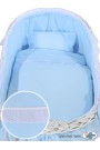 Cuna moisés de mimbre bebé Carine - Azul-blanco