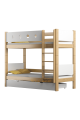 Cama litera de madera maciza Walter 160x80 cm
