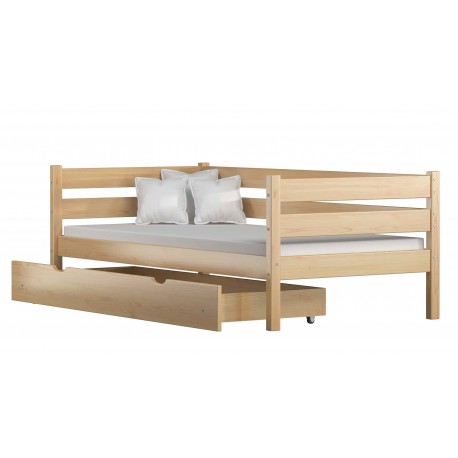 Cama infantil de madera de pino macizo Carlota 160x80 cm