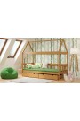 Cama infantil de madera de pino macizo Casita 160x80 cm