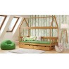 Cama infantil de madera de pino macizo Casita 160x80 cm