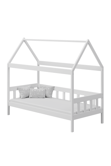 Cama infantil de madera de pino macizo Casita 160x80 cm