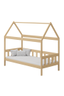 Cama infantil de madera de pino macizo Casita 160x80 cm