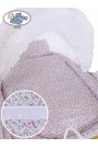 Cuna moisés bebé de mimbre Vintage Retro - Blanco-Rosa