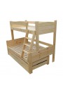 Cama litera con cama nido Ignacio 200x120/90 cm