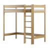 Cama alta de madera de pino macizo