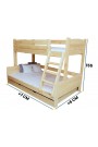 Cama litera de madera maciza Luis