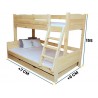 Cama litera de madera maciza Luis