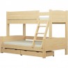 Cama litera de madera maciza Luis