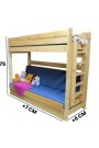Cama litera de madera maciza Carlos con cajón y colchones 200x90 cm