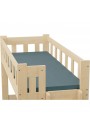 Cama litera de madera maciza Fabio con colchones 180x80 y 180x110 cm
