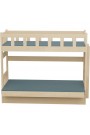 Cama litera de madera maciza Fabio con colchones 180x80 y 180x110 cm