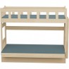 Cama litera de madera maciza Fabio con colchones 180x80 y 180x110 cm