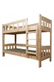 Cama litera de madera maciza Inez con cajón y colchones 180x80 cm