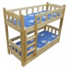 Cama litera de madera maciza Inez con cajón y colchones 180x90 cm