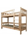 Cama litera de madera maciza Inez con cajón y colchones 200x90 cm