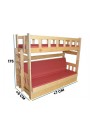Cama litera de madera maciza Fabio con colchones 200x90 y 200x120 cm