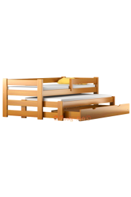 Cama nido de madera maciza con cajón y colchón Pablo 190x80 cm