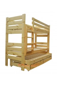 Cama litera con cama nido Gustavo 3 con cajones y colchones 190x80 cm