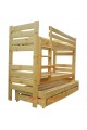 Cama litera con cama nido Gustavo 3 con cajones y colchones 190x80 cm