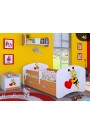Cama infantil Happy Naranja Colección con cajón y colchón 140x70 cm