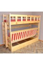 Cama litera de madera maciza Fabio con colchones 200x90 y 200x120 cm