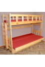 Cama litera de madera maciza Fabio con colchones 200x90 y 200x120 cm